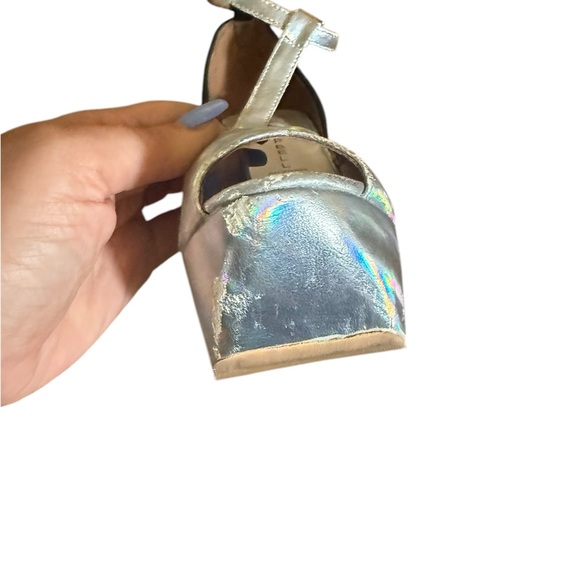 JEFFREY CAMPBELL ROCKSLIP Holographic Suede PEEP-TOE PLATFORM Wedges🌈🦄 7.5 - Picture 11 of 16